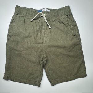 Old Navy Boys XL 14-16 Linen Blend Shorts Olive Elastic Waist